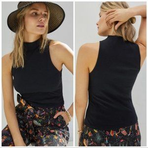MAEVE ANTHROPOLOGIE ALICIA MOCK NECK TANK RIBBED SLEEVELESS ob133833